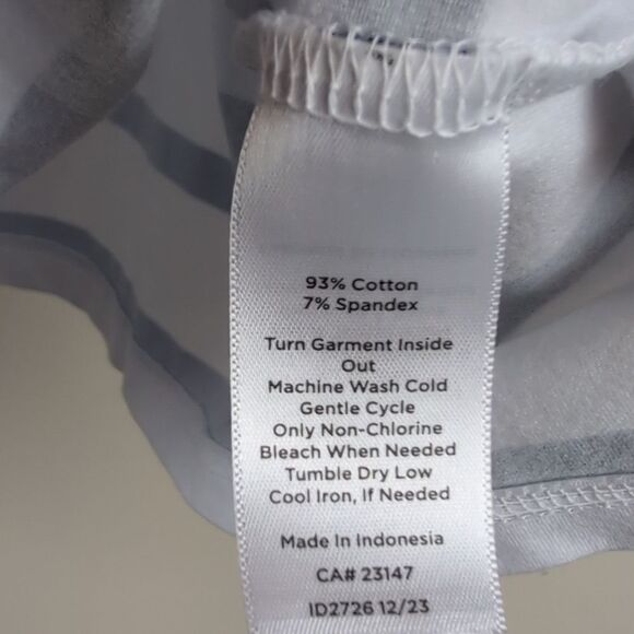 T By Talbots 3/4 Sleeve 1/2 Zip Pullover Plus Size Top In Tropic Stripe Size 3X - Picture 6 of 10